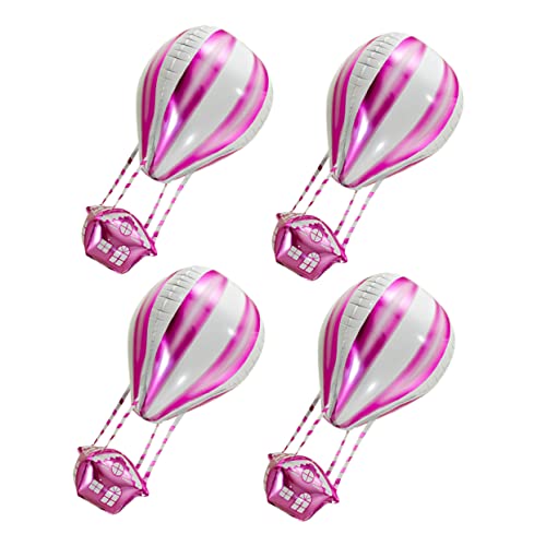 UPKOCH 4 Stück Heißluftballon Dekoration Ballon zum Kindergeburtstag Geburtstagsfeier Ballon Hochzeit Ö Heißluftballon -Dekoration Party Heißluftballons Folienballon Aluminiumfolie Rosa von UPKOCH