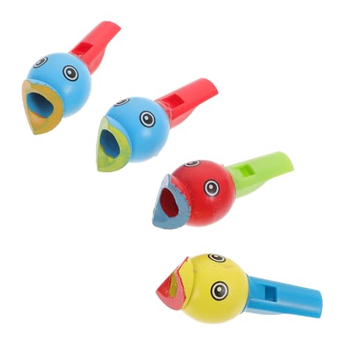 UPKOCH 4 Stück Holztierpfeife Kinderspielzeug Musikspielzeug Outdoorspielzeug Holzpfeife Partypfeife Cartoon Pfeife Kinderpfeife Tierpfeife Pfeife Kunststoff von UPKOCH