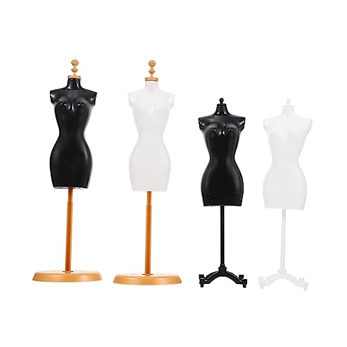 UPKOCH 4 Stück Modellständer Puppenständer Mini Mannequin Ganzkörper Outfits Kleiderklammern Kleines Hauszubehör Kleidung Mannequinständer Mannequinhalterung Kunststoff von UPKOCH