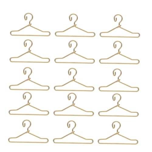 UPKOCH 40 Stück Mini-Puppen-Puppen-Kleiderbügel Puppenzubehör Kleiderschrank Babypuppe Kleidung Mädchen hängende kleine Kleiderbügel lebensechte winzige Kleiderbügel Legierung Golden von UPKOCH
