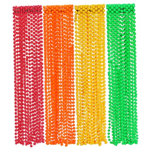 UPKOCH 48 . Teiliges Neon Perlen Halsketten Mehrfarbiges Kunststoff Accessoire Leichtes Party Schmuck für Geburtstag Festival und Jahre Kostüm Auffällige Fluoreszierende Perlen für von UPKOCH