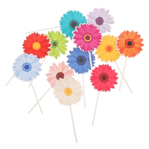 UPKOCH 48 Stück Hochzeitstortendekorationen Cupcake Topper Babyparty Papierblumen Cupcake Topper Party Dekorationen Gänseblümchen Dekorationen von UPKOCH