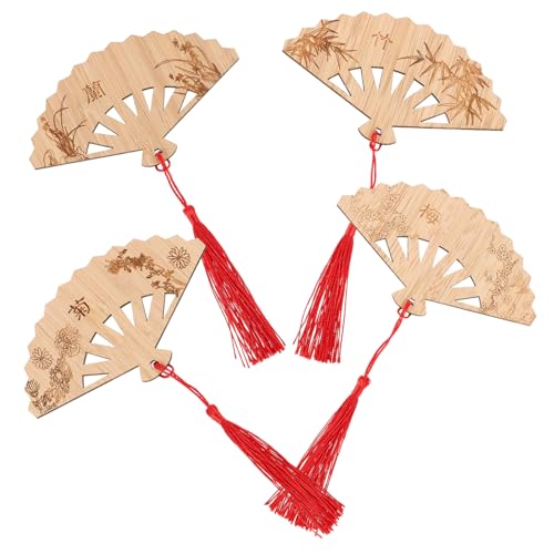 UPKOCH 4pcs Elegantes Bamboo -handwerk Lesezeichen Mit Quasten Für Buchliebhaber Kreativ Vintage Style Lesezeichen Lesezeichen Handwerk Chinesisch Neujahr Hanging Orament von UPKOCH