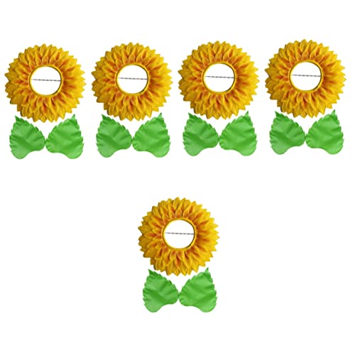 UPKOCH 5 Sätze Sonnenblumenkopfbedeckung gelbes Outfit Sonnenblumen-Kostüm-Partyhut Sonnenblumen Kopfschmuck Sonnenblumen kostüm Kinderkleider Kleidung Sonnenkostüm Kostümzubehör von UPKOCH