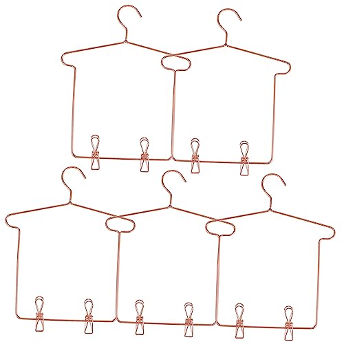 UPKOCH 5 Sets Puppenaufhänger Klein Aus Blech Puppenhaus Kleiderbügel Babypuppenkleidung Kinderzimmer Mädchen Miniaturrock Puppenkleiderbügel Clip Puppenständer Für 18 Zoll von UPKOCH