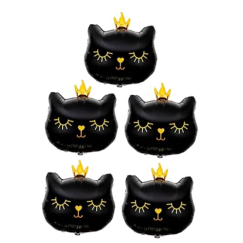 UPKOCH 5 Stück Kronkatze Ballon Folienballon Katze Luftballons Für Katzen Party Dekorationen Pastell Haustier Luftballons Mit Katzentieren Folienballons Für Katzen Schwarz Aluminiumfolie UPKOCH 5 Stück Kronkatze Ballon Folienballon Katze Luftballons Für Katzen Party Dekorationen Pastell Haustier Luftballons Mit Katzentieren Folienballons Für Katzen Schwarz Aluminiumfolie von UPKOCH