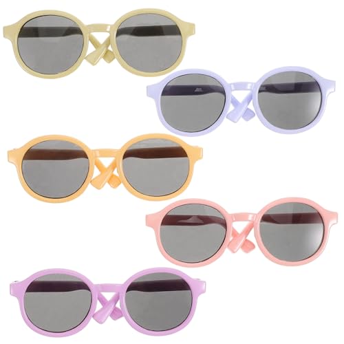 UPKOCH 5 Stück Puppenbrille Mehrere Puppe Verkleiden Zubehör Puppen Mini-Brille Modische Brillendekore Mini-gläser Zum Basteln Miniaturbrillen Für Puppen Plastik von UPKOCH