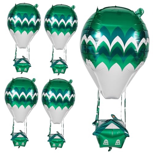 UPKOCH 5stücke Heißluftballon Folienluftballon Aluminiumfolienballon Hängendes Dekor Partydekoration Für Geburtstag Hochzeit Reisethema Langlebig Leicht Aufzublasen von UPKOCH