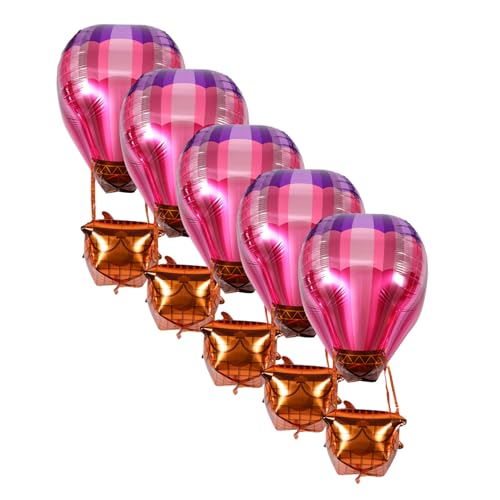 UPKOCH 5 Stück Teiliges Heißluftballon aus Aluminiumfolie Vielseitige Partydekoration für Geburtstag Shower Hochzeit Auffällige Detailreiche Folienballons Lebendigen Farben Einfache von UPKOCH