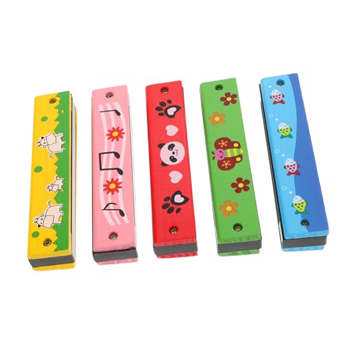 UPKOCH 5-teilige Mundharmonika Für Kinder: Holzmundharmonikas Mit Doppelter Reihe Von 16 Löchern – Süße Und Lustige Partygeschenke Für Anfänger – Musikinstrumentenspielzeug UPKOCH 5-teilige Mundharmonika Für Kinder: Holzmundharmonikas Mit Doppelter Reihe Von 16 Löchern – Süße Und Lustige Partygeschenke Für Anfänger – Musikinstrumentenspielzeug von UPKOCH