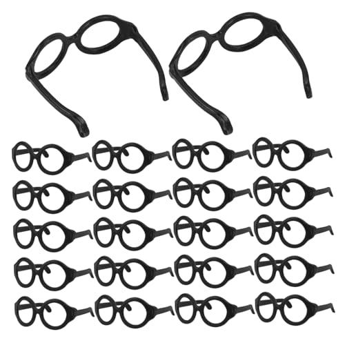 UPKOCH 50 Stück Puppenbrille Puppenkleidung mini Puppenzubehörset Zubehör für Babypuppen leichte Brille Brillenrequisiten zum Anziehen Puppe Mini-Brille Plastik Black von UPKOCH