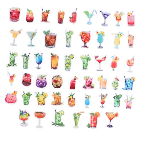 UPKOCH 50stücke Weinbecher Aufkleber Kreative Deko-Sticker Für Flaschen Und Wasserflaschen Für Journals Tagebücher Und Partybedarf Selbstklebend Und Langlebig von UPKOCH