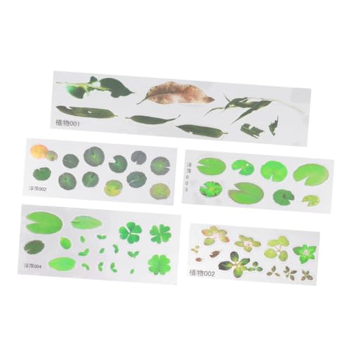UPKOCH 5Stücke Pflanzenmaterial Aufkleber Dekorative Epoxidharz Aufkleber mit Wasserlinsenmotiven für DIY Projekte Langlebig und Einfach Anzubringen für Kreative von UPKOCH