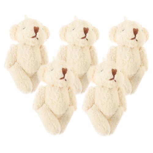 UPKOCH 5stücke Teiliges Mini Bären Plüschspielzeug Garment Ornament Für Schals Hüte Kleidung Für Bastelarbeiten Cremefarben Zubehör Für Kreative -projekte von UPKOCH