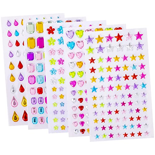 UPKOCH 5blätter Kristall-Diamant-Sticker Für Handys Notizbücher Und -projekte Glitzernde Aufkleber Für Kreative Dekoration Und Bastelideen Für Partys Und Personalisierte von UPKOCH