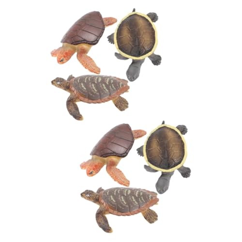UPKOCH 6 STK Schildkröten-Modell Desk Decoration Bonsai-Dekoration Desktop-Spielzeug Gehirnspielzeug Modelle ausgestopftes Tier Kognitives Schildkrötenmodell realistisches Tierspielzeug von UPKOCH