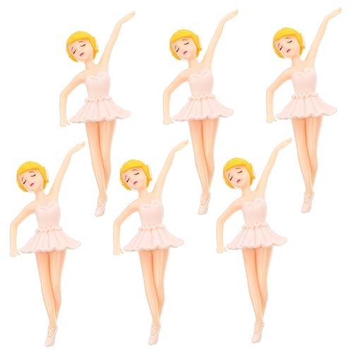 UPKOCH 6 Stück Ballettmädchen Schlüsselbund Prinzessin Kuchendeckel selber machen tanzendes Mädchen Figur des Ballettmädchens Mikrolandschaftsdekor Mikrolandschaftsornament Plastik Weiß von UPKOCH