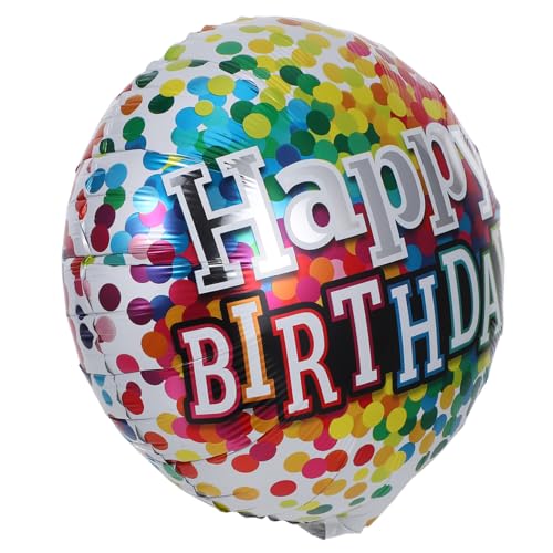 UPKOCH 6 Stück Happy Birthday Folienballons Runde Bunte Heliumballons aus Polyesterfolie Leichte Wiederverwendbare Partydekoration für Geburtstagsfeier Einfach Aufzublasen Schwebend von UPKOCH
