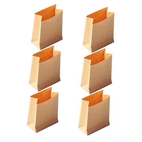 UPKOCH 6 Stück Puppenhaus-Papiertüte für kinderspielzeug Toys for spielzeuge Kid Toys Mini Taschen winzig Puppenstubentasche kleine Papiertüten Khaki von UPKOCH