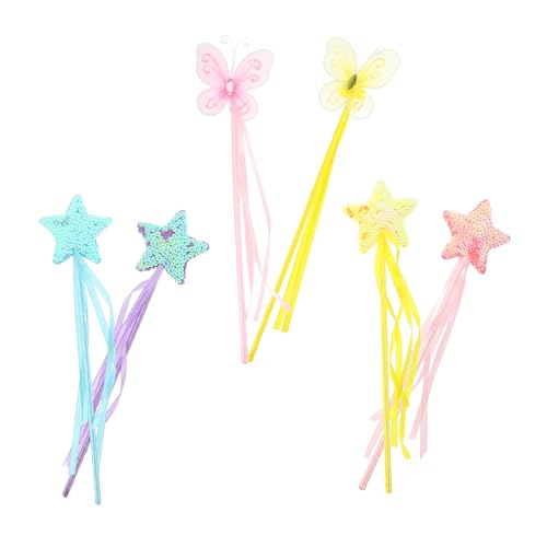 UPKOCH 6 Stück Teiliges Bunter Zauberstäbe für Leuchtende Prinzessinnen Sticks aus Kinderfreundlichem Material zum Basteln Verkleiden Kindergeburtstag und Fantasievollem von UPKOCH