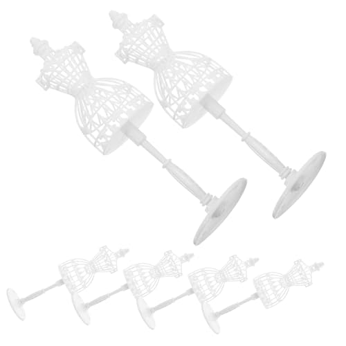 UPKOCH 6 Stück Teiliges Mini Schaufensterpuppen Hohles Design Kunstvoller Puppenständer Weiß Geeignet für Puppenhausdekoration und Miniaturmodezubehör von UPKOCH