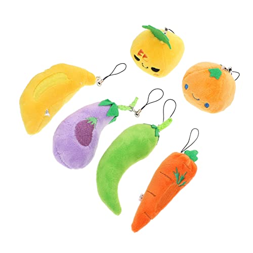 UPKOCH 6 Stück Teiliges Plüsch Gemüse Anhänger Cartoon Dekoration für Taschen Schlüssel Zufälliger Stil Süße Frucht Pendants für Freunde Party von UPKOCH