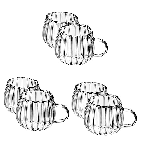 UPKOCH 6 transparente Glasbecher mit Griff, klare Trinkbecher für Kaffee, Tee und Saft, hochtemperaturbeständige Glaswaren für den täglichen Gebrauch von UPKOCH
