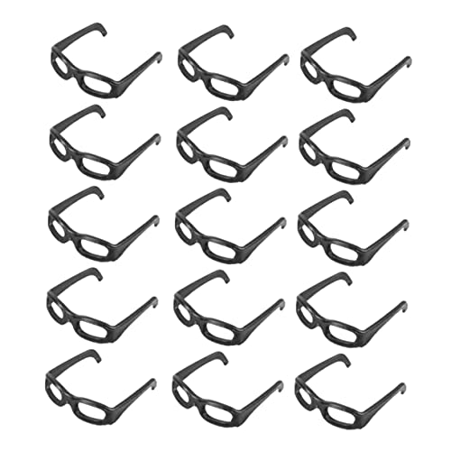 UPKOCH 60 Stück Schwarz Gerahmte Brille Winzige Gläser Puppe Mini Kleine Brille Prop Kostüm Brille Plastik Black von UPKOCH