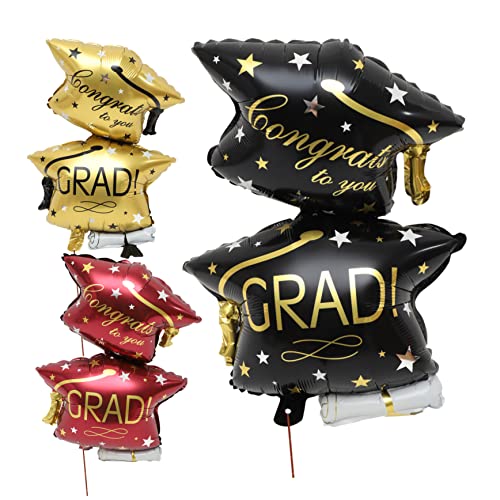 UPKOCH 6Stücke Abschlussballons Aluminiumfolienballons für Abschlussfeiern Dekoration mit Abschlussmützen für Unvergessliche Partys und Feierliche Anlässe von UPKOCH