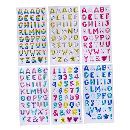 UPKOCH 6blätter Glitzer Buchstaben Und Zahlen Aufkleber Für Bunte Cartoon-Sticker Zur Dekoration Von Wänden Fenstern Und Mehr Selbstklebende Leuchtende Deko Für Kreative UPKOCH 6blätter Glitzer Buchstaben Und Zahlen Aufkleber Für Bunte Cartoon-Sticker Zur Dekoration Von Wänden Fenstern Und Mehr Selbstklebende Leuchtende Deko Für Kreative von UPKOCH