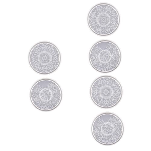 UPKOCH 6stücke Untersetzer Form Epoxidharz Gussform Für Runde Mandala-muster Tassenuntersetzer Geeignet Für Kreative Handwerksprojekte Und Geschenkideen von UPKOCH