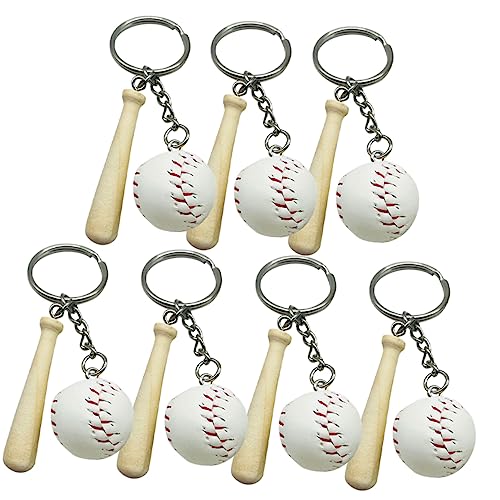 UPKOCH 7 Stück Teiliges Mini Baseball Schlüsselanhänger Hölzernem Baseballschläger Anhänger Rostfrei als Baseball Party Mitgebsel und für Fans Praktische Anhänger für Schlüssel und von UPKOCH