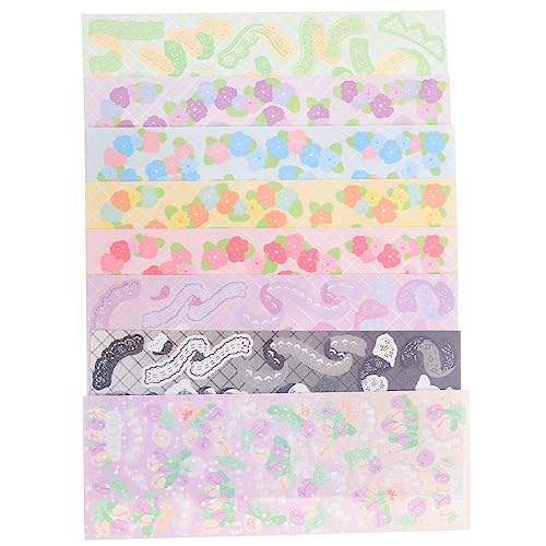 UPKOCH 8 Blätter Von Scrapbook Stickern Dekorative DIY -abziehbilder Für Planer Album Laptop Zufälliger Stil von UPKOCH