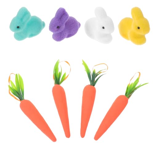 UPKOCH 8 Stück Osterhasen Schweinchen Hasen Wurf Plüsch Osterdekorationen Kaninchenstatuen Osterornament Osterbedarf Hängende Karottendekoration Karottenornamente von UPKOCH