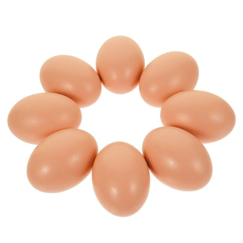 UPKOCH 8Stücke Künstliche Eier aus Holz Unbemalte DIY Bastel Eier für Kreative Osterdekoration Robust und Sicher für Hühnerbruthilfe und Kreative Projekte von UPKOCH