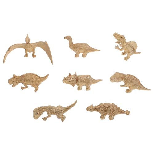 UPKOCH 8st Goldener Dinosaurier-Anzug Spielzeug Auseinandernehmen Tiermodell Kleine Dinosaurierfiguren Tischdekoration Zahlenspielzeug Dinosaurier-Ornamente Modelle Kind Fest PVC Schimmel von UPKOCH