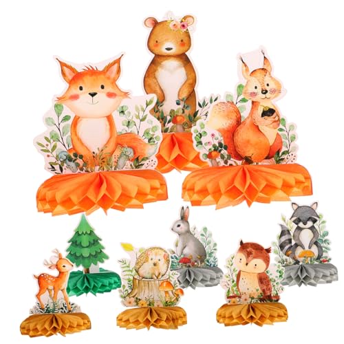 UPKOCH 9 Stück Waldtier -Ornamente Party Thema erste Dschungel Geburtstagsdekorationen Fälschung tierische Tischdekoration Geburtstagsfeier Tischdekoration wabenförmiges Herzstück Papier UPKOCH 9 Stück Waldtier -Ornamente Party Thema erste Dschungel Geburtstagsdekorationen Fälschung tierische Tischdekoration Geburtstagsfeier Tischdekoration wabenförmiges Herzstück Papier von UPKOCH