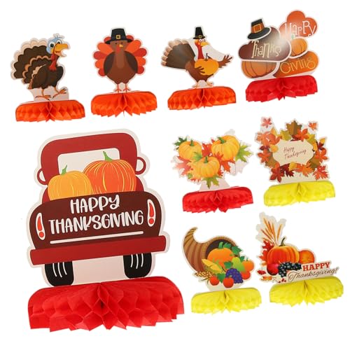 UPKOCH 9st Thanksgiving-bienenwabenkugeln Thanksgiving- Retro-Party Herbst Im Freien Danksagung Dekorationen Kürbis- Halloween-tischläufer Rave-Brille Wabenlaternen Papier von UPKOCH