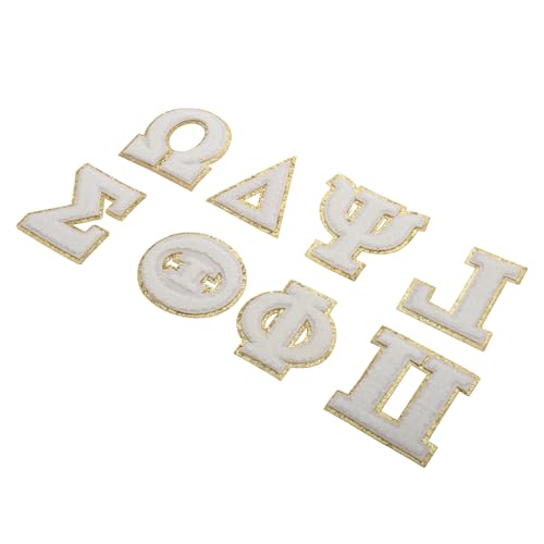 UPKOCH Elegante Bestickte Aufnäher Mit Griechischen Buchstaben Zum Reparieren Von Kleidung Und Accessoires von UPKOCH