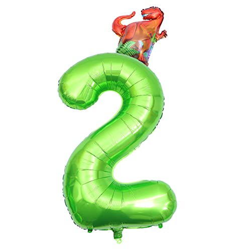 UPKOCH Dinosaurier Luftballons Aluminiumfolie Zahlen-ballons Für Kindergeburtstag Und Deko Helium Geeignet Für Dino-themenpartys Und Feiern von UPKOCH