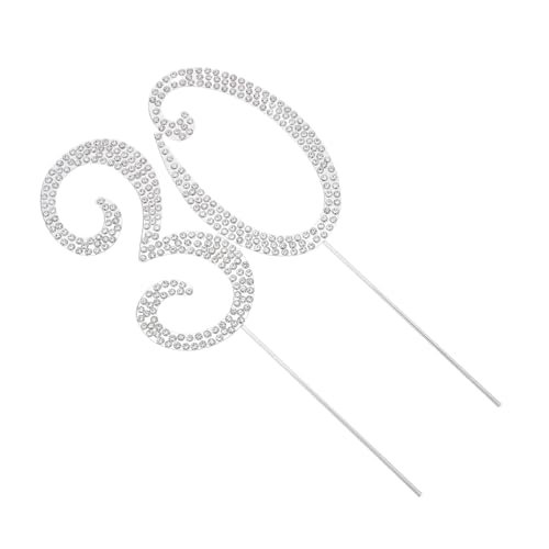 UPKOCH Glitzernde Zahlen Cake Topper Silber für Geburtstag Jubiläum Partydeko Vielseitig Einsetzbar Leicht Einzustecken Wiederverwendbar Umweltfreundlich von UPKOCH