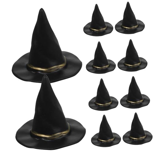 UPKOCH Glückswürmchen Hut 30 Stk Hut Winzige Dekore Halloween Dekoration Halloween Decoration Toys for Halloween-hexenmütze Puppenhüte Kleine Hüte Für Kuchendekor Party-hexenhut Für Puppenhaus Plastik von UPKOCH