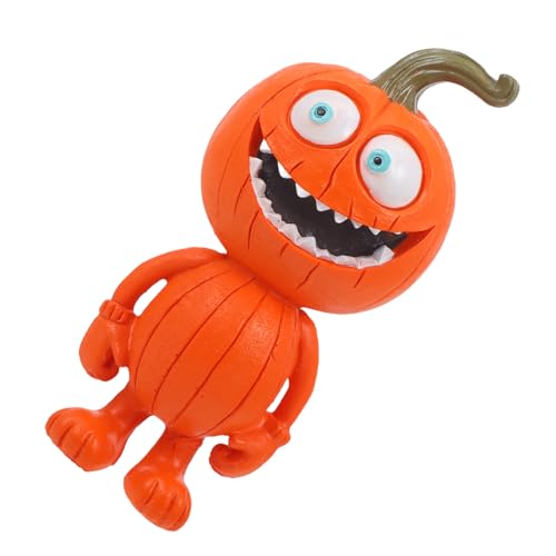 UPKOCH Kürbismanndekorationen Halloween-Kürbis-, LED-Illusionsfarbe gruseliger Kürbis Fallen Mini Halloween deko Tischschilder Halloween-Tischdekoration Harz Orange von UPKOCH