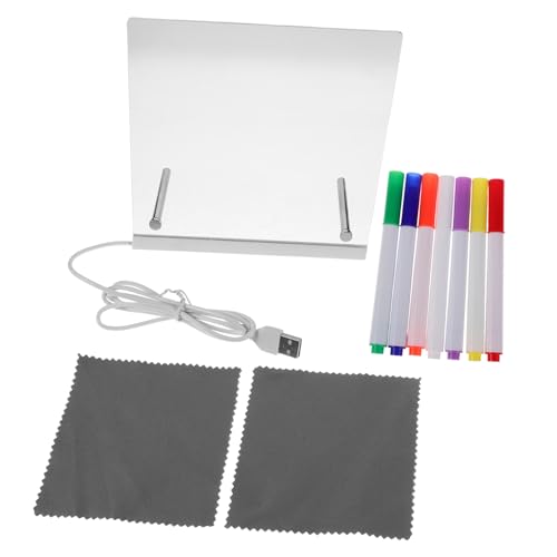 UPKOCH LED Leuchtendes Zeichenbrett mit Ständer Transparente Kunststoff Schreibtafel für Jungen Mädchen Fluoreszierendes Wiederbeschreibbares DIY Malbrett mit Bunten Markern und von UPKOCH