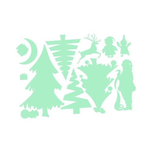 UPKOCH Luminöse Weihnachtsbaum Wandsticker Leuchtende Nachtdeko für Fenster Büro Abnehmbare Kreative Weihnachtsdekoration mit Weihnachtsmann und Langlebig Vielseitig Einsetzbar von UPKOCH