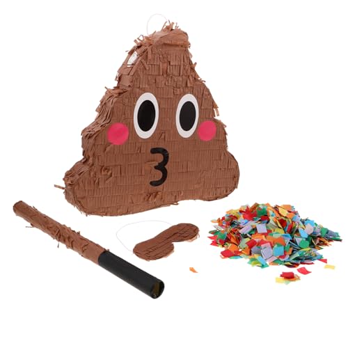 UPKOCH Lustige Poop Pinata mit Augenbinde und Konfetti Witziges Partyspiel für Erwachsene Originelle Geburtstagsdekoration und Überraschungsspielzeug Zufällige Farbe von UPKOCH