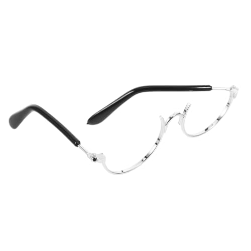 UPKOCH Miniatur Puppenbrille Halb Rahmen Silber Metallrahmen Zubehör für Puppenkostüme Langlebige Mini Brille für Ausstattung von Puppen und Sammlerstücken von UPKOCH