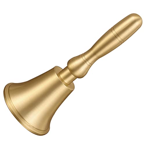 UPKOCH Multifunktionale Handglocke aus Kupfer Extra Laute Serviceglocke für Hotel Restaurant und Zuhause mit Komfortablem Griff für Erinnerungs oder Hilfe Rufglocke von UPKOCH