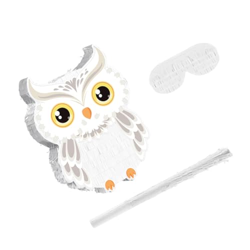 UPKOCH Owl Pinata mit Stab und Augenbinde Kleine Jungle Animal Piñata aus Robustem Material für Geburtstagsfeier Halloween Shower und Wizard Party Zubehör von UPKOCH