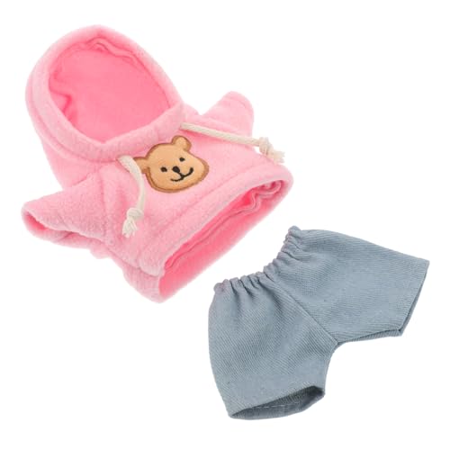 UPKOCH Plüschbär Hoodie Und Jeans-Outfit Für Stofftiere Handgefertigte Kleidung Für Kreative Spielideen Süßer Kapuzenpullover Und Jeans Für Puppen von UPKOCH